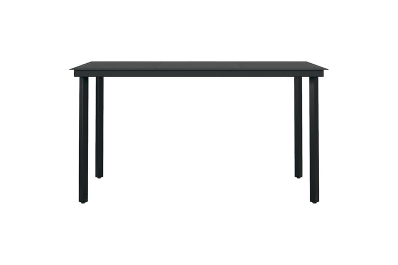 havebord 140x70x74 cm stål og glas sort - Sort - Havemøbler - Havebord - Spisebord & havebord