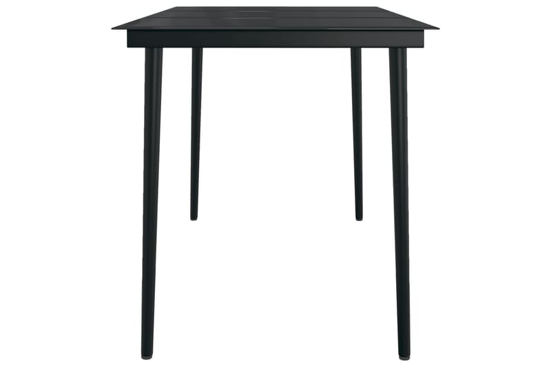havebord 140x70x74 cm stål og glas sort - Sort - Havemøbler - Havebord - Spisebord & havebord