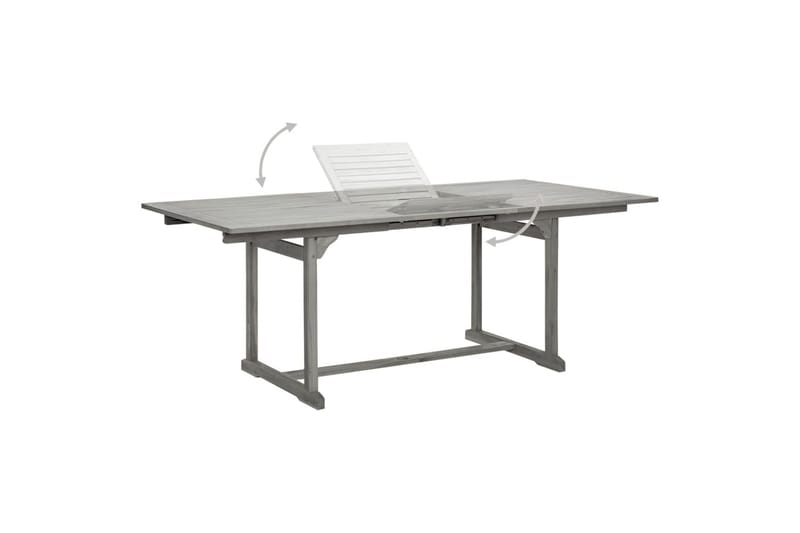 havebord (150-200)x100x75 cm massivt akacietræ - Grå - Havemøbler - Havebord - Spisebord & havebord