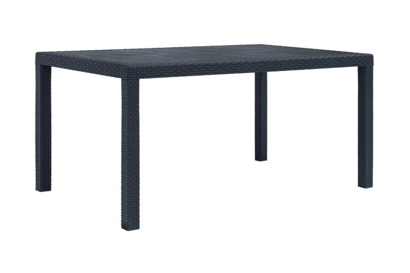 Havebord 150 X 90 X 72 Cm Plastik Rattanlook Antracitgrå - Grå - Havemøbler - Havebord - Spisebord & havebord
