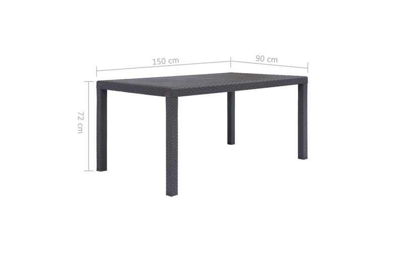 Havebord 150 X 90 X 72 Cm Plastik Rattanlook Brun - Brun - Havemøbler - Havebord - Spisebord & havebord