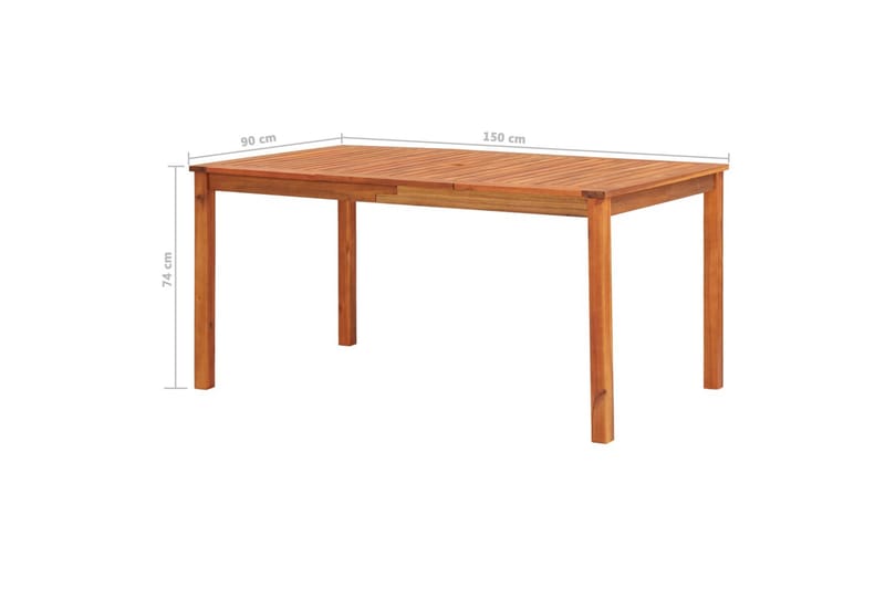 Havebord 150 x 90 x 74 cm massivt akacietræ - Brun - Havemøbler - Havebord - Spisebord & havebord