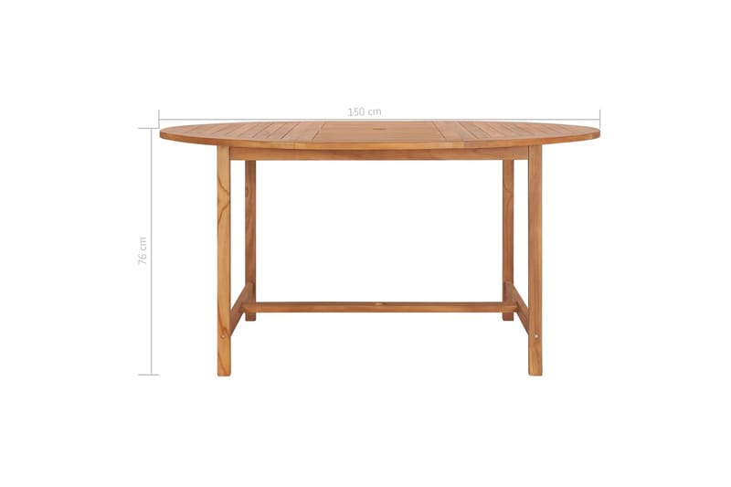 Havebord 150x76 cm Massivt Teaktræ - Brun - Spisebord & havebord