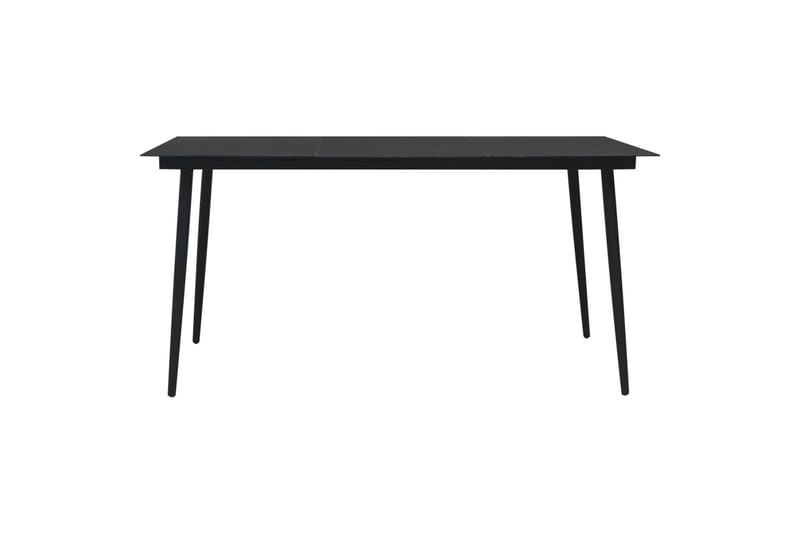Havebord 150x80x74 cm stål og glas sort - Sort - Havemøbler - Havebord - Spisebord & havebord