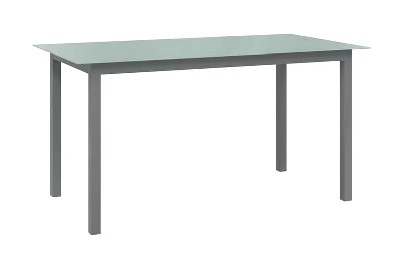 havebord 150x90x74 cm aluminium og glas lysegrå - Grå - Havemøbler - Havebord - Spisebord & havebord