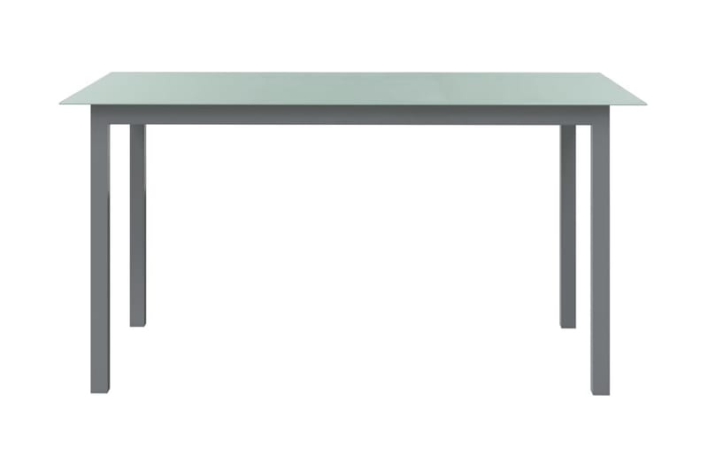 havebord 150x90x74 cm aluminium og glas lysegrå - Grå - Havemøbler - Havebord - Spisebord & havebord