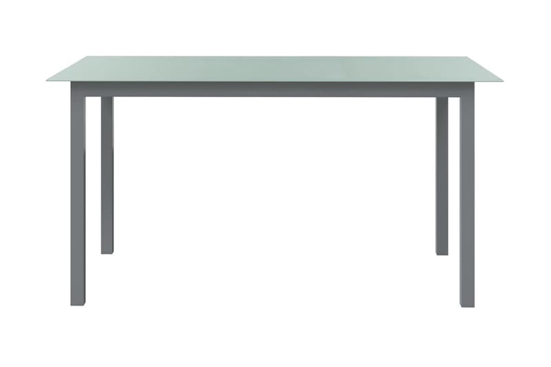 havebord 150x90x74 cm aluminium og glas lysegrå - Grå - Spisebord & havebord