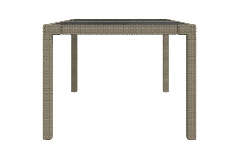 havebord 150x90x75 cm hærdet glas og polyrattan beige - Beige - Havemøbler - Havebord - Spisebord & havebord