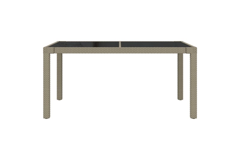 havebord 150x90x75 cm hærdet glas og polyrattan beige - Beige - Havemøbler - Havebord - Spisebord & havebord