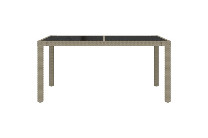 havebord 150x90x75 cm hærdet glas og polyrattan beige - Beige - Spisebord & havebord