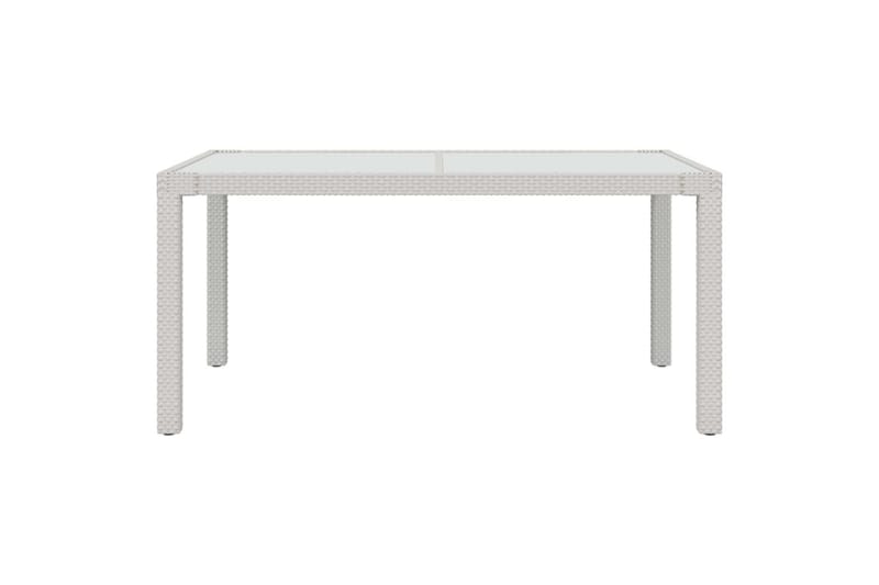 havebord 150x90x75 cm hærdet glas og polyrattan hvid - Hvid - Havemøbler - Havebord - Spisebord & havebord