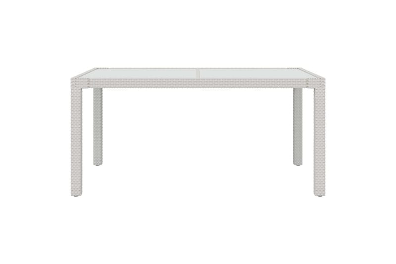 havebord 150x90x75 cm hærdet glas og polyrattan hvid - Hvid - Spisebord & havebord