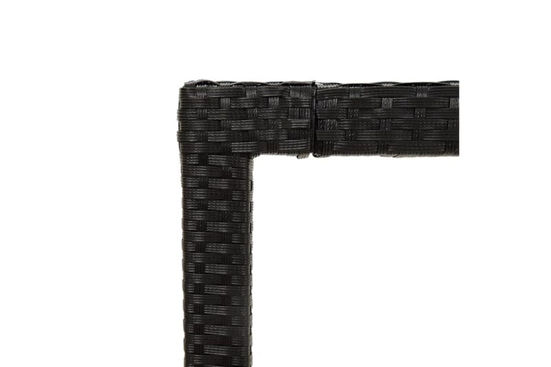 havebord 150x90x75 cm hærdet glas og polyrattan sort - Sort - Havemøbler - Havebord - Spisebord & havebord