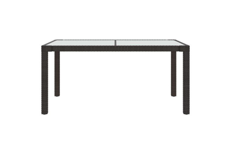 havebord 150x90x75 cm hærdet glas og polyrattan brun - Brun - Havemøbler - Havebord - Spisebord & havebord