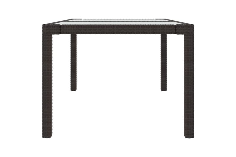 havebord 150x90x75 cm hærdet glas og polyrattan brun - Brun - Havemøbler - Havebord - Spisebord & havebord