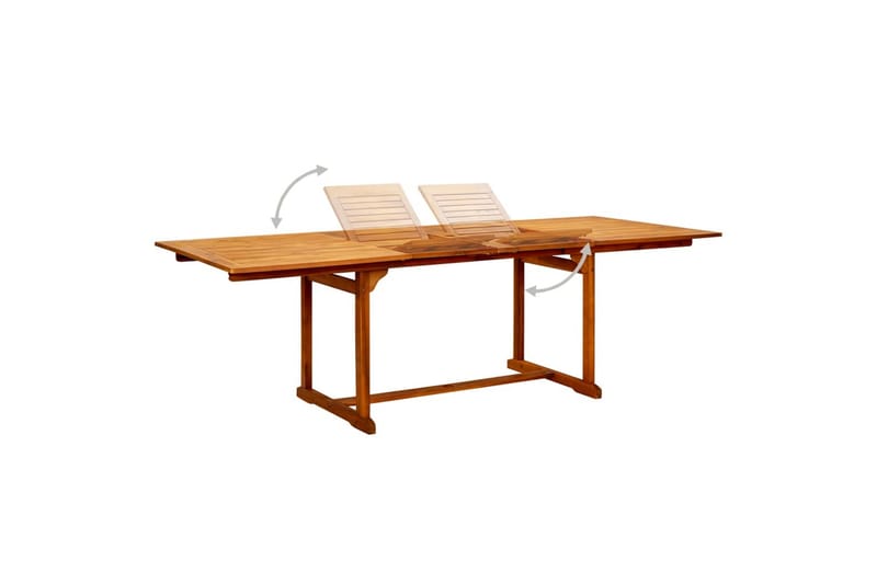 havebord (160-240)x100x75 cm massivt akacietræ - Brun - Spisebord & havebord