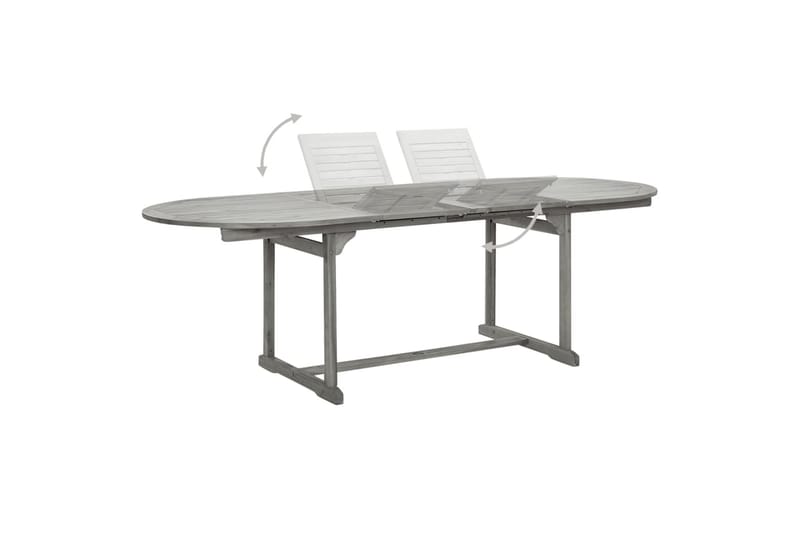 havebord (160-240)x100x75 cm massivt akacietræ - Grå - Spisebord & havebord