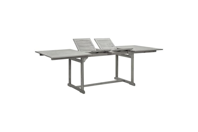 havebord (160-240)x100x75 cm massivt akacietræ - Grå - Havemøbler - Havebord - Spisebord & havebord