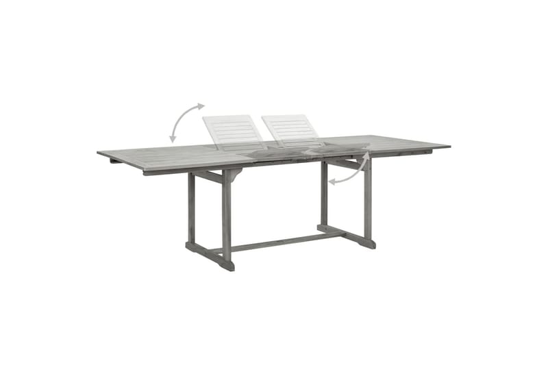 havebord (160-240)x100x75 cm massivt akacietræ - Grå - Havemøbler - Havebord - Spisebord & havebord