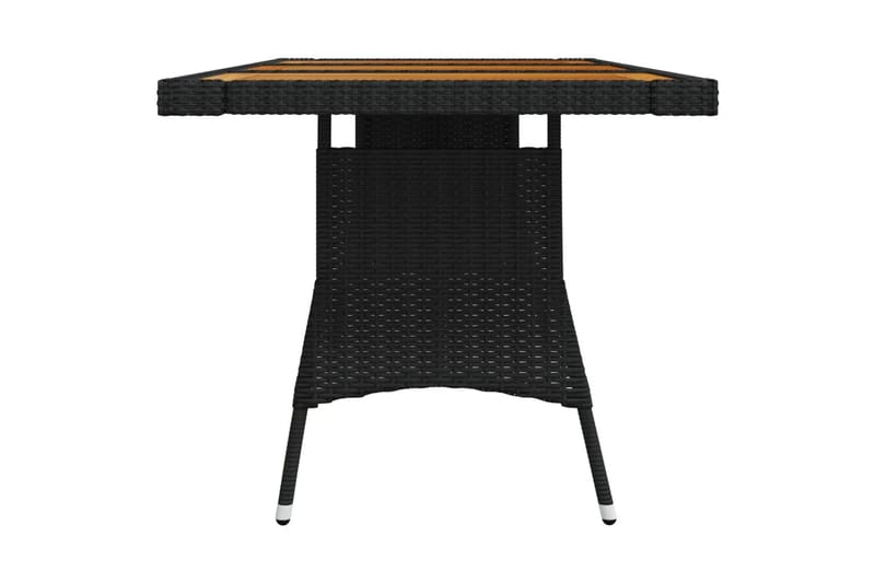 havebord 160x70x72 cm polyrattan og massivt akacietræ sort - Sort - Spisebord & havebord