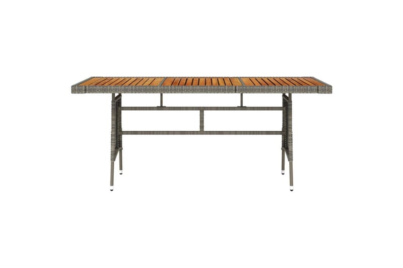 havebord 160x70x72 cm polyrattan og massivt akacietræ grå - Grå - Spisebord & havebord