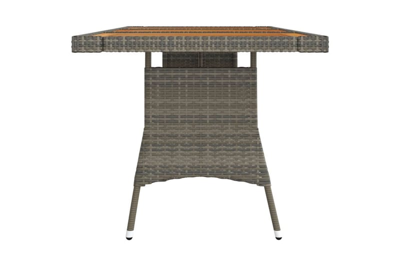 havebord 160x70x72 cm polyrattan og massivt akacietræ grå - Grå - Spisebord & havebord
