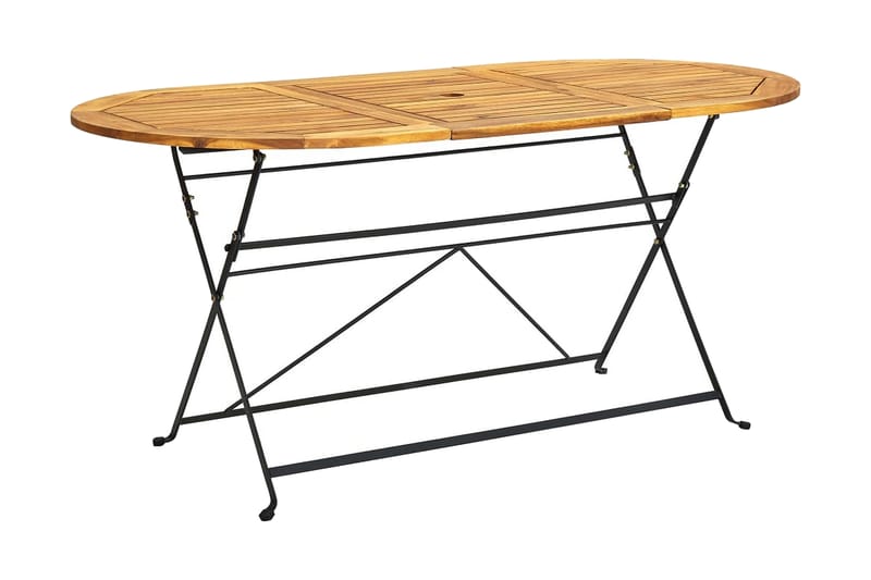 havebord 160x85x74 cm massivt akacietræ oval - Brun - Havemøbler - Havebord - Spisebord & havebord
