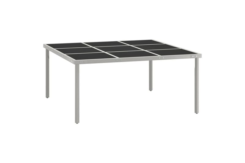 havebord 170x170x74,5 cm glas og stål - Sort - Havemøbler - Havebord - Spisebord & havebord