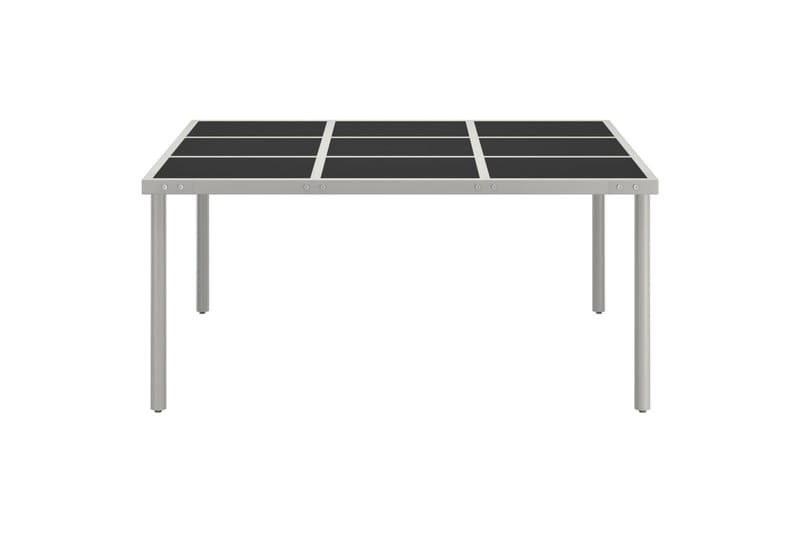 havebord 170x170x74,5 cm glas og stål - Sort - Havemøbler - Havebord - Spisebord & havebord