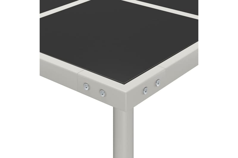 havebord 170x170x74,5 cm glas og stål - Sort - Havemøbler - Havebord - Spisebord & havebord