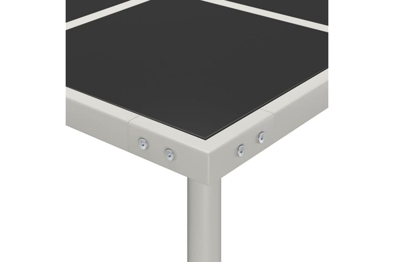 havebord 170x170x74,5 cm glas og stål - Sort - Spisebord & havebord