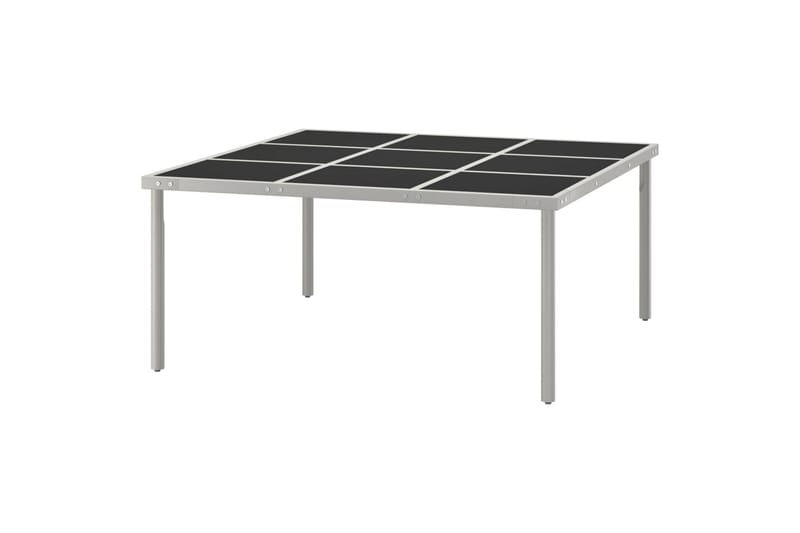 havebord 170x170x74,5 cm glas og stål - Sort - Havemøbler - Havebord - Spisebord & havebord