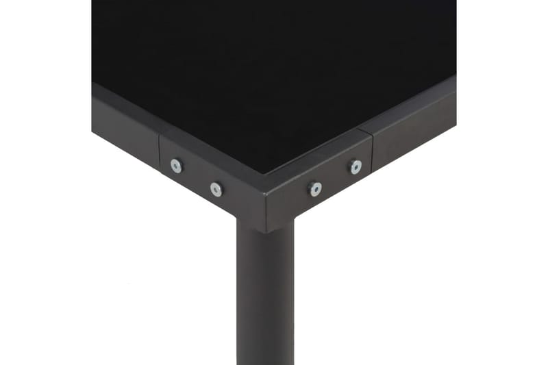 havebord 170x170x74,5 cm stål og glas sort - Sort - Havemøbler - Havebord - Spisebord & havebord