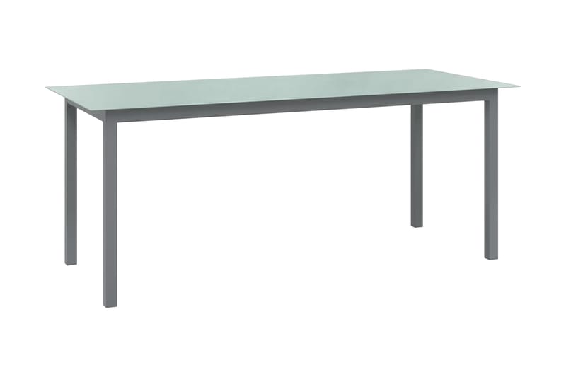 havebord 190x90x74 cm aluminium og glas lysegrå - Grå - Havemøbler - Havebord - Spisebord & havebord