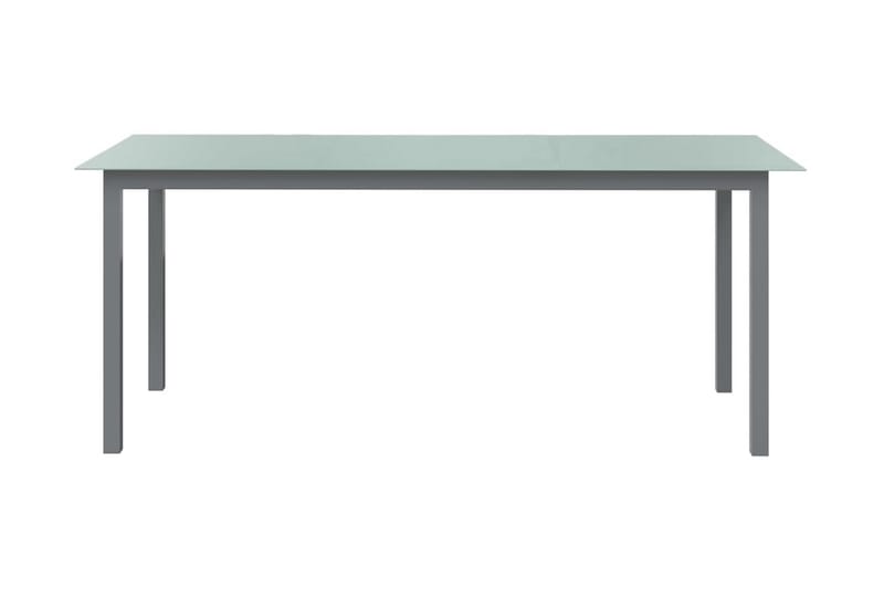 havebord 190x90x74 cm aluminium og glas lysegrå - Grå - Havemøbler - Havebord - Spisebord & havebord