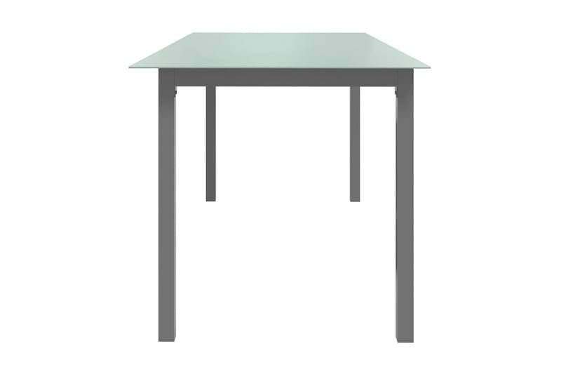 havebord 190x90x74 cm aluminium og glas lysegrå - Grå - Spisebord & havebord
