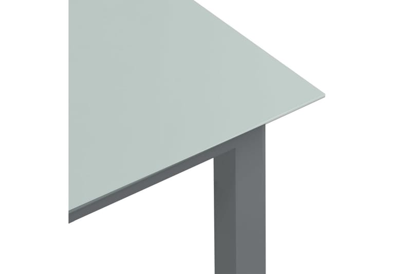 havebord 190x90x74 cm aluminium og glas lysegrå - Grå - Havemøbler - Havebord - Spisebord & havebord