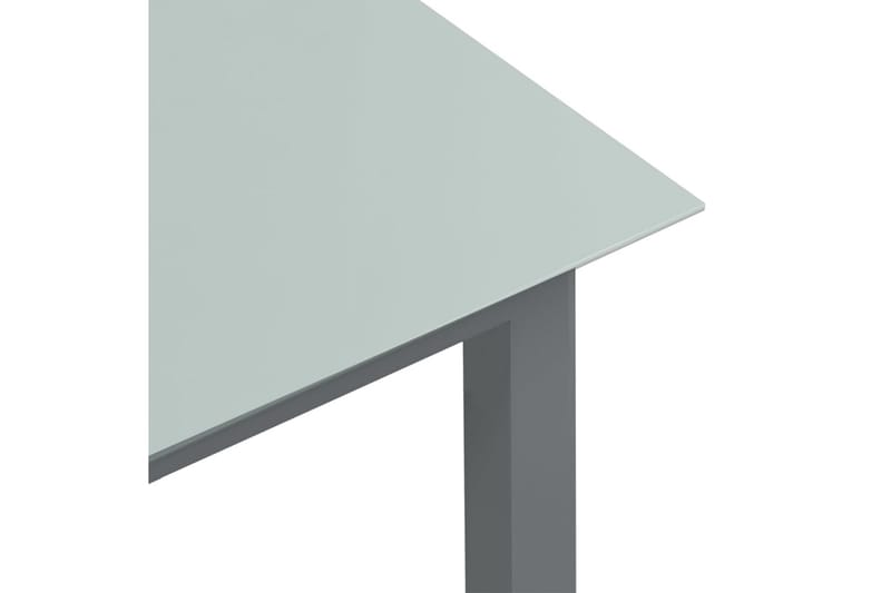 havebord 190x90x74 cm aluminium og glas lysegrå - Grå - Spisebord & havebord