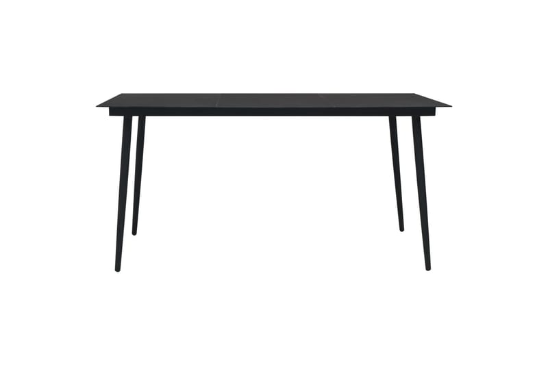 Havebord 190x90x74 cm stål og glas sort - Sort - Havemøbler - Havebord - Spisebord & havebord