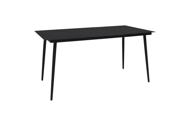 Havebord 190x90x74 cm stål og glas sort - Sort - Spisebord & havebord