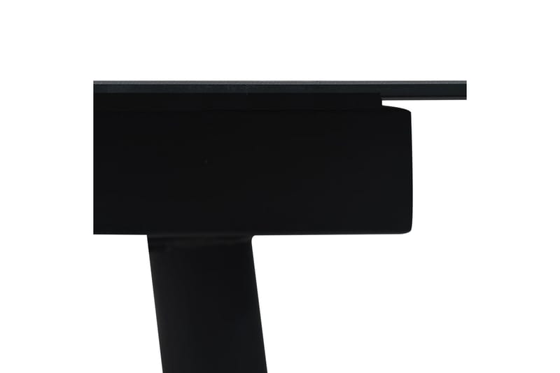 Havebord 190x90x74 cm stål og glas sort - Sort - Spisebord & havebord