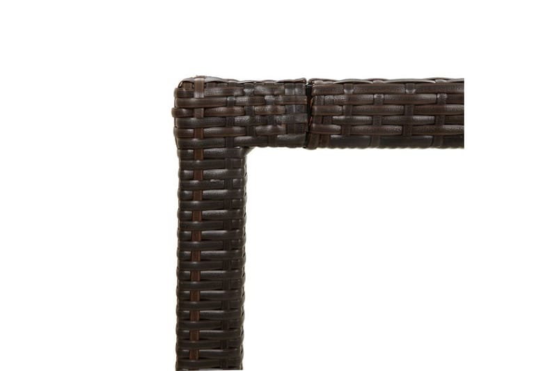 havebord 190x90x75 cm hærdet glas og polyrattan brun - Brun - Havemøbler - Havebord - Spisebord & havebord