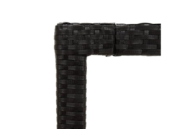 havebord 190x90x75 cm hærdet glas og polyrattan sort - Sort - Havemøbler - Havebord - Spisebord & havebord