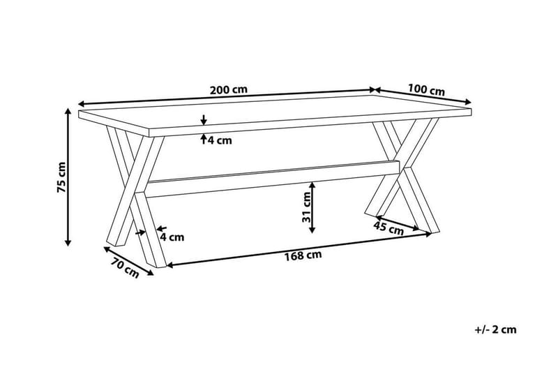 Havebord 200 x 100 cm hvid OLBIA - Hvid - Spisebord & havebord