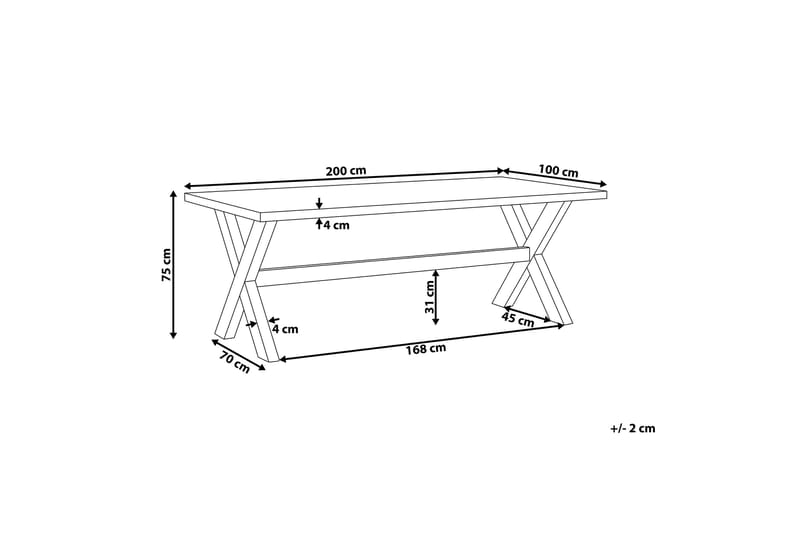 Havebord 200 x 100 cm hvid OLBIA - Hvid - Spisebord & havebord