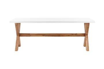 Havebord 200 x 100 cm hvid OLBIA - Hvid - Havemøbler - Havebord - Spisebord & havebord
