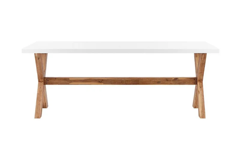Havebord 200 x 100 cm hvid OLBIA - Hvid - Havemøbler - Havebord - Spisebord & havebord