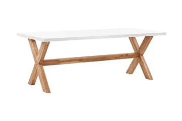 Havebord 200 x 100 cm hvid OLBIA - Hvid - Havemøbler - Havebord - Spisebord & havebord