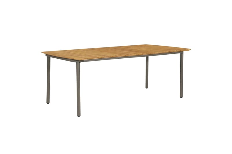 Havebord 200x100x72 cm Massivt Akacietræ Og Stål - Havemøbler - Havebord - Spisebord & havebord