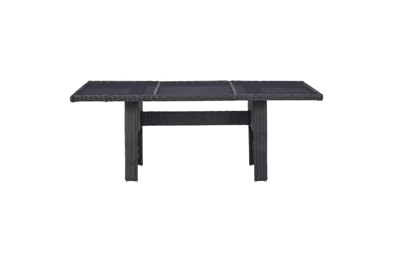 Havebord 200X100X74 cm Glas Og Polyrattan Sort - Sort - Havemøbler - Havebord - Spisebord & havebord